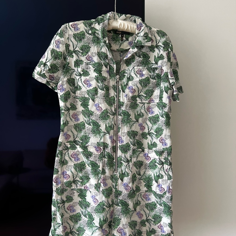 Maje Tropical Leaf Jumpsuite